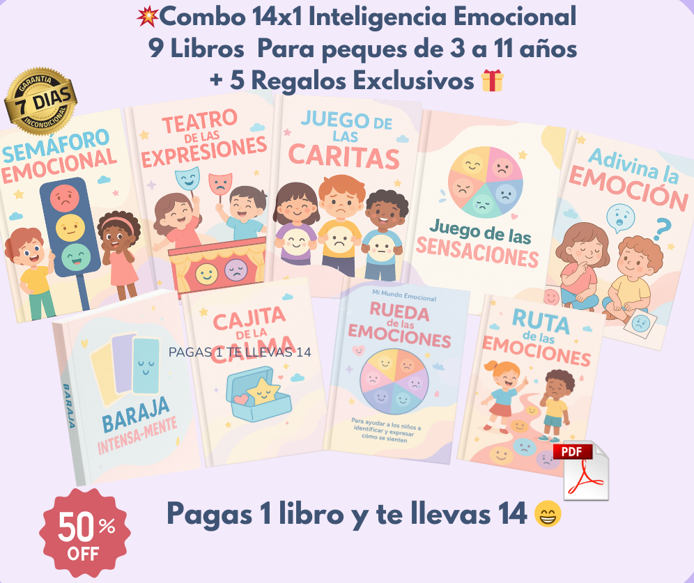💥Combo 14x1 Inteligencia Emocional 9 Libros + 5 Regalos Exclusivos 🎁